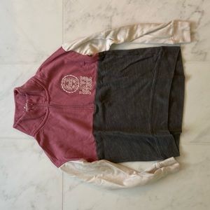 PINK Victoria’s Secret grey white pink quarter zip